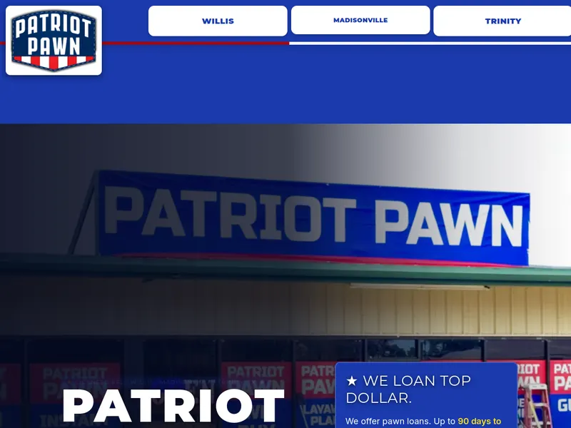 Screenshot of the Patriot Pawn website